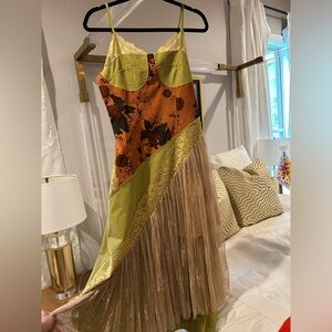 Funky fringe vintage style midaxi dress with slit